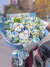 艾斯维娜鲜花速递向日葵混搭花束生日礼物全国同城配送 碎冰蓝玫瑰混搭花束 实拍图