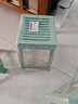 禧天龙方凳高凳塑料凳加厚耐磨家用餐椅凳子镂空浴室凳 北欧蓝 1个装 实拍图