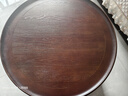 青子悠法式复古茶几中古风圆形茶桌2026新款美式简约家用小户型边桌家具 胡桃色+橡胶木【直径80CM】 实拍图