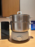 利仁（Liven）小钢人不锈钢0涂层电煮锅分体式小电锅电蒸锅小型1-2人电火锅蒸煮一体多功能锅2L配蒸笼DHG-J1851 实拍图
