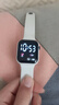 手表爱心小方块电子手表男女情侣儿童手表运动LED电子手表方形学生电子表 纯白 实拍图
