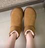 骆驼（CAMEL）懒人毛毛鞋雪地靴女反绒增高厚底冬季保暖靴 L23W275056 驼色 37 实拍图