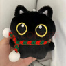 黑猫玩偶毛绒公仔挂件ins可爱猫咪包包挂饰情侣礼物送女朋友礼物 红白围巾+黑猫【送黑色珠珠链】 会吱吱叫【10厘米左右】 实拍图