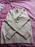 恒源祥厚款保暖纯羊毛衫女装秋冬新款半高领套头毛衣女装纯色打底针织衫 杏仁米 （半高领） M /165/88A 实拍图