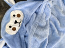 茨格曼儿童浴巾斗篷婴儿带帽浴袍新生儿珊瑚绒洗澡巾吸水不掉毛-大号蓝 实拍图