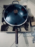 康巴赫炒锅精铁防锈爆炒老铁锅家用无涂层锤纹物理防粘炒菜锅电磁炉明火 二代新款带副耳 34cm 实拍图