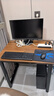 馨美凯电脑桌台式家用简易书桌办公桌简约现代工作台租房卧室学习写字桌 【单桌1.6cm厚桌面】黑架+深胡桃 长80cm*宽60cm*高74cm 实拍图