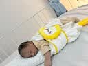 新安代婴儿排气枕新生儿大白鹅趴睡飞机抱枕哄睡觉枕 新升级大鹅款+星星绑带+ 捏捏叫 实拍图