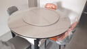 丰舍 餐桌 可变圆桌伸缩折叠实木岩板餐桌椅组合现代轻奢餐桌餐厅饭桌 黑白色-雪山白岩板-101皮椅 【1.35米】 一桌4椅 实拍图