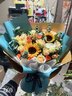 艾斯维娜鲜花速递向日葵混搭花束生日礼物全国同城配送 向日葵香槟韩式花束 实拍图