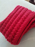 百搭韩版针织毛线红色围巾女2024圣诞冬季高级感新年礼物情侣围脖 针织围巾-酒红色-1个装-保暖 1 实拍图