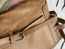 裘真【宋佳同款】植鞣羊皮信使双肩包大容量上班通勤休闲背包新款 大象灰-大号 实拍图
