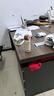 塑料靠背椅子加厚家用小户型餐厅桌可叠放牛角椅轻奢高级扶手餐椅 灰色四把装【加固牛角椅】 实拍图