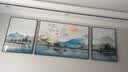 Sixpoetry 客厅装饰画现代简约沙发背景墙壁画轻奢三联晶瓷画大气高档挂画 家和万事兴（铝合金外框） 晶瓷画左右60*80+中间120*80亮面 实拍图