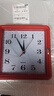 时钟表客厅家用挂钟墙上装饰儿童房卧室长方形石英钟时尚简约挂表 红色+5号电池 实拍图