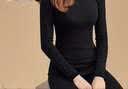 顶瓜瓜顶呱呱秋衣秋裤女纯棉抗菌薄款打底保暖内衣套装女月夜黑165 实拍图