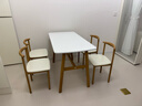 餐桌椅子全套桌子出租屋饭桌家用4-6人小户型简约公寓快餐 暖白色 120cm 【宽60CM】一桌四椅 实拍图