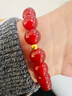 普陀山2026马年本命年红玛瑙手串女款红色天然玛瑙珠黄金手链新年礼物 实拍图