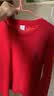 花花公子男士高端t恤圆领卫衣男装春秋季款长袖宽松休闲打底衫外套上衣服 红色加绒 L 实拍图