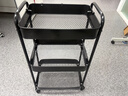 甄严选推车置物架落地多层收纳架宿舍移动零食架厨房架子铁艺带轮储物架 【加厚碳钢】三层黑色送滑轮 实拍图