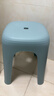 禧天龙塑料凳子方凳高凳加厚耐磨家用餐椅浴室凳节节高凳 冰河灰 1个装 实拍图