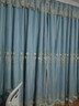 欧薇娜 欧式双层浮雕绣花窗帘成品布纱一体遮光卧室高档大气客厅落地 蓝色：布纱一体双层 宽3.1x高2.7一片【挂钩】可改短 实拍图