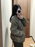 雪中飞新款时尚百搭经典斜插大口袋防风袖口保暖女士短款羽绒服女 松木卡其|7467 XS /155/80A 实拍图