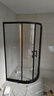 蓝顶鹤弧扇形淋浴房玻璃隔断门不锈铝银色淋浴间扇形浴室沐浴房干湿分离 雅黑110*110玻璃6mm【含石基】 实拍图
