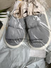 利达妮（TZLDN）防水全包棉拖鞋男士秋冬居家居防滑保暖包跟羽绒棉鞋女毛拖鞋冬季 灰色【收藏加购，优先发货】 42-43 【适合41-42】 实拍图