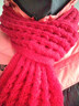 百搭韩版针织毛线红色围巾女2024圣诞冬季高级感新年礼物情侣围脖 针织围巾-酒红色-1个装-保暖 1 实拍图