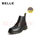 百丽（Belle）潮搭马丁靴男冬季商场同款真皮英伦风休闲靴加绒92267DD0 黑绒里(6孔) 41 (255mm) 实拍图