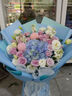 艾斯维娜鲜花速递向日葵混搭花束生日礼物全国同城配送 蓝绣球玫瑰欧式经典花束 实拍图