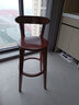 丘林瑟北欧实木吧台椅子家用现代简约高脚椅靠背吧台凳高脚凳前台酒吧椅 71坐高棕色架全木款 实拍图