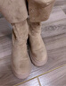 达芙妮官方过膝长筒靴女2025秋冬爆款美拉德厚底加绒长靴两穿翻折靴子女 卡其色【过膝or翻折 可两穿】 38 实拍图