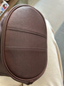 裘真情人节礼物慵懒遇水桶包女腋下单肩包复古通勤包头层植鞣牛皮包包 咖啡色-中号 实拍图