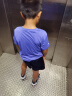 特步（XTEP）童装儿童夏季短袖针织衫短T中大童男童透气速干运动休闲T恤 雾纱紫【9005】 160 cm 实拍图