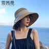 雪茜曼（XUEXIMAN）草帽女ins款夏季可折叠沙滩帽遮脸遮阳帽蝴蝶结渔夫帽太阳帽盆帽 实拍图