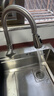 九牧（JOMOO）全铜厨房抽拉冷热水龙头洗菜盆洗碗池洗衣台家用防溅水槽旋转龙头 一键止水三功能拉丝色 实拍图