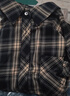 三彩2025秋季新款格纹衬衫宽松中长款衬衣开衫翻领休闲复古M 藏青色格纹 S 155/80A 实拍图