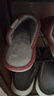回力日系柔软情侣棉拖秋冬家居室内保暖棉鞋女款HL0006皮红36-37码 实拍图