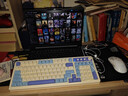 狼蛛（AULA）S99无线蓝牙有线三模键盘机械手感 游戏电竞专用 99键 RGB背光拼色静音键盘鼠标套装mac电脑键盘 S99烟雨蓝【三模/RGB】+RGB无线鼠标 实拍图