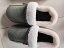 牧童儿童棉拖鞋男冬加绒保暖家居鞋室内软底亲子包跟棉鞋女 艾叶绿220 实拍图