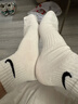 耐克（NIKE）男袜女袜 25新款训练透气短中长袜快干休闲跑步健身运动nike袜子 热推/简约经典白色/三双装/中袜 L/26-28厘米/42-46码 实拍图