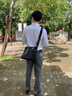 CLVG KMKU轻奢CK男包斜挎包尼龙牛津布单肩包男士休闲通勤背情人节生日礼物 黑色大号 实拍图