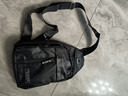 【已售300万】新款男女皮革触感胸包休闲时尚牛津布单肩包斜挎包 双层-黑色（高性价比） 实拍图