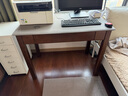源氏木语精选橡木书桌现代简约办公桌电脑桌北欧原木风家用书房学习桌子 【22】橡胶木胡桃色单抽100*56*74.8cm 实拍图