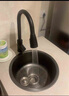 摩恩阳光系列圆形水槽吧台小水槽迷你洗碗槽304不锈钢纳米洗菜盆洗碗池 黑色-圆形抽拉龙头 400x400mm 实拍图