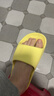 科柔（KENROLL）男女防滑拖鞋居家浴室厚底宽楦四季凉拖 芥末黄 35-36(230mm) 实拍图