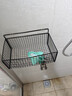 墙上壁挂宿舍免打孔浴室架子厨房收纳挂篮卫生间收纳整理置物架 黑色方格网加重款大号 1层 实拍图