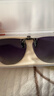 趣行偏光太阳镜夹片中性墨镜夹片驾驶镜防紫外线近视用 多边形紫灰 实拍图